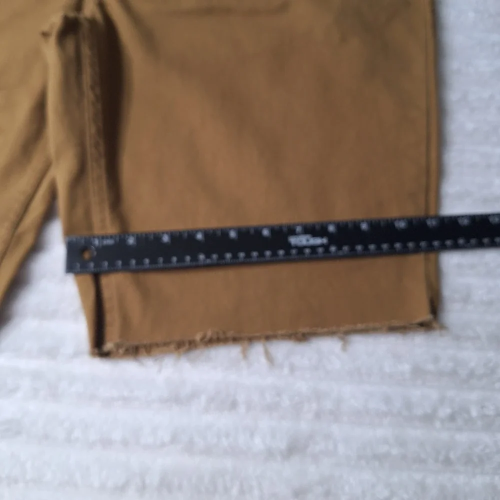 Levis 511  Khaki Slim Fit Cut Off Shorts Mens 42 BROWN Frayed Hem Denim
